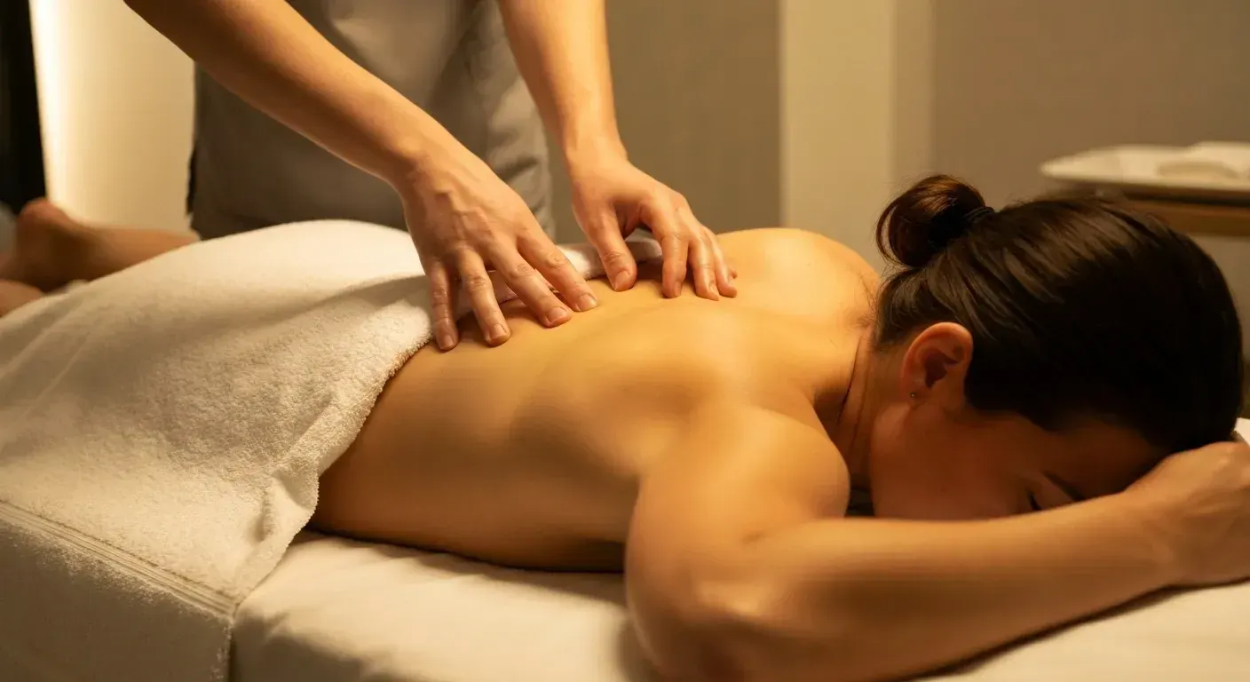 Licensed massage therapist performing deep tissue massage therapy in Alma, GA